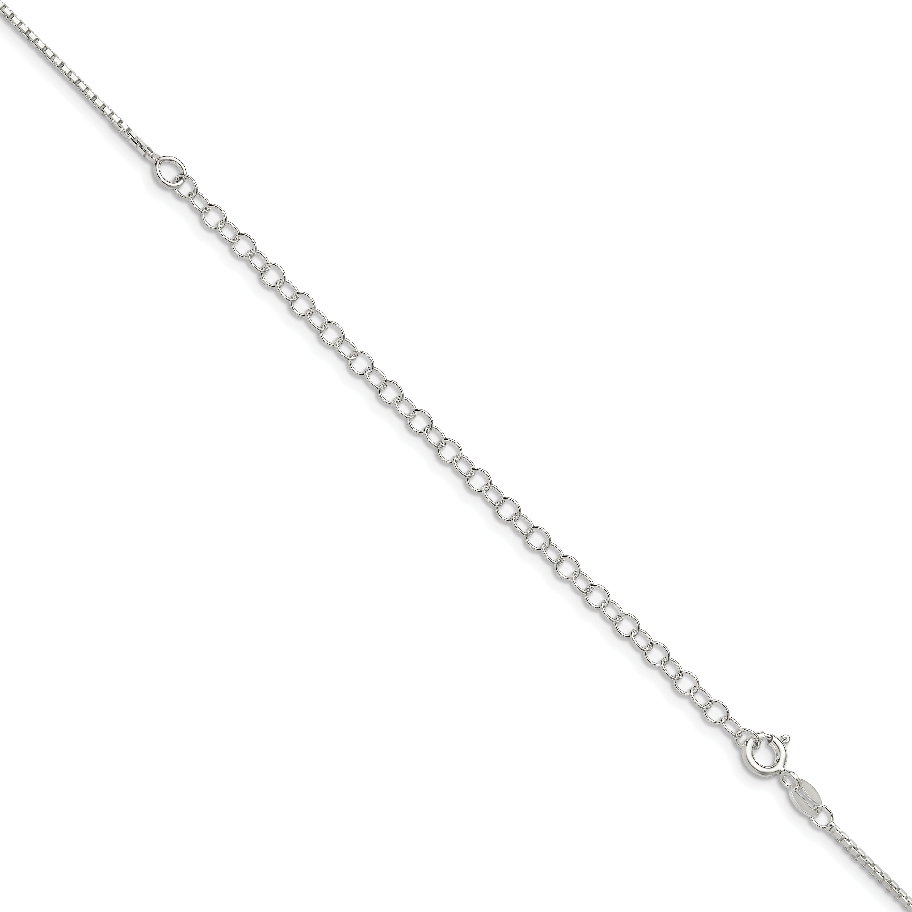 Sterling Silver 1.35mm 8 Sided w/ ext. Box Chain