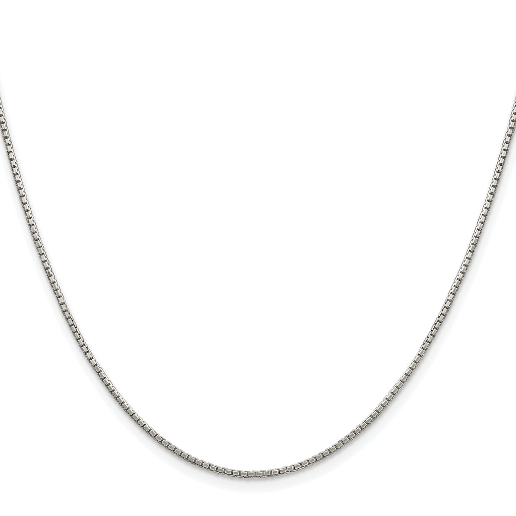 Sterling Silver Rhodium-plated 1.35mm 8 Sided Box Chain