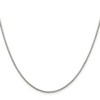 Sterling Silver Rhodium-plated 1.35mm 8 Sided Box Chain