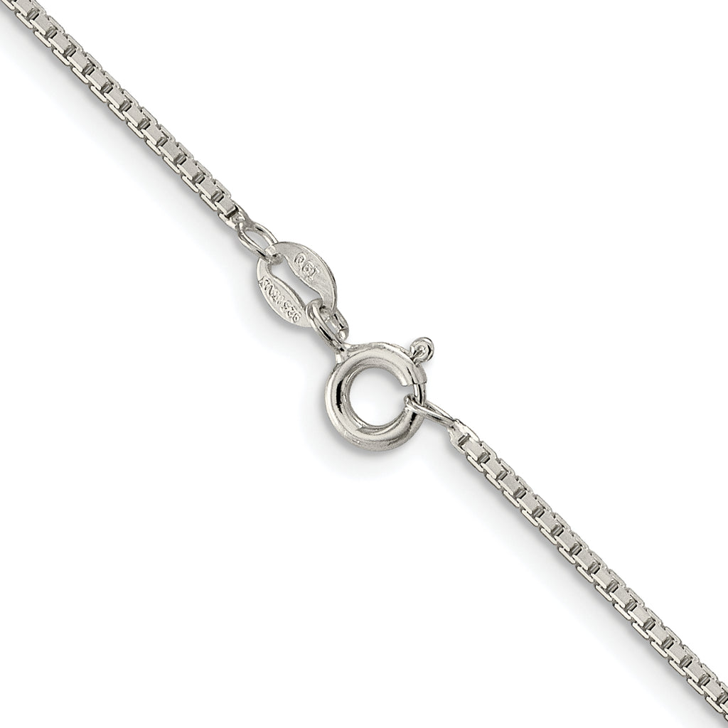 Sterling Silver Rhodium-plated 1.35mm 8 Sided Box Chain