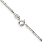Sterling Silver Rhodium-Plated Box Chain Necklace 1.35mm