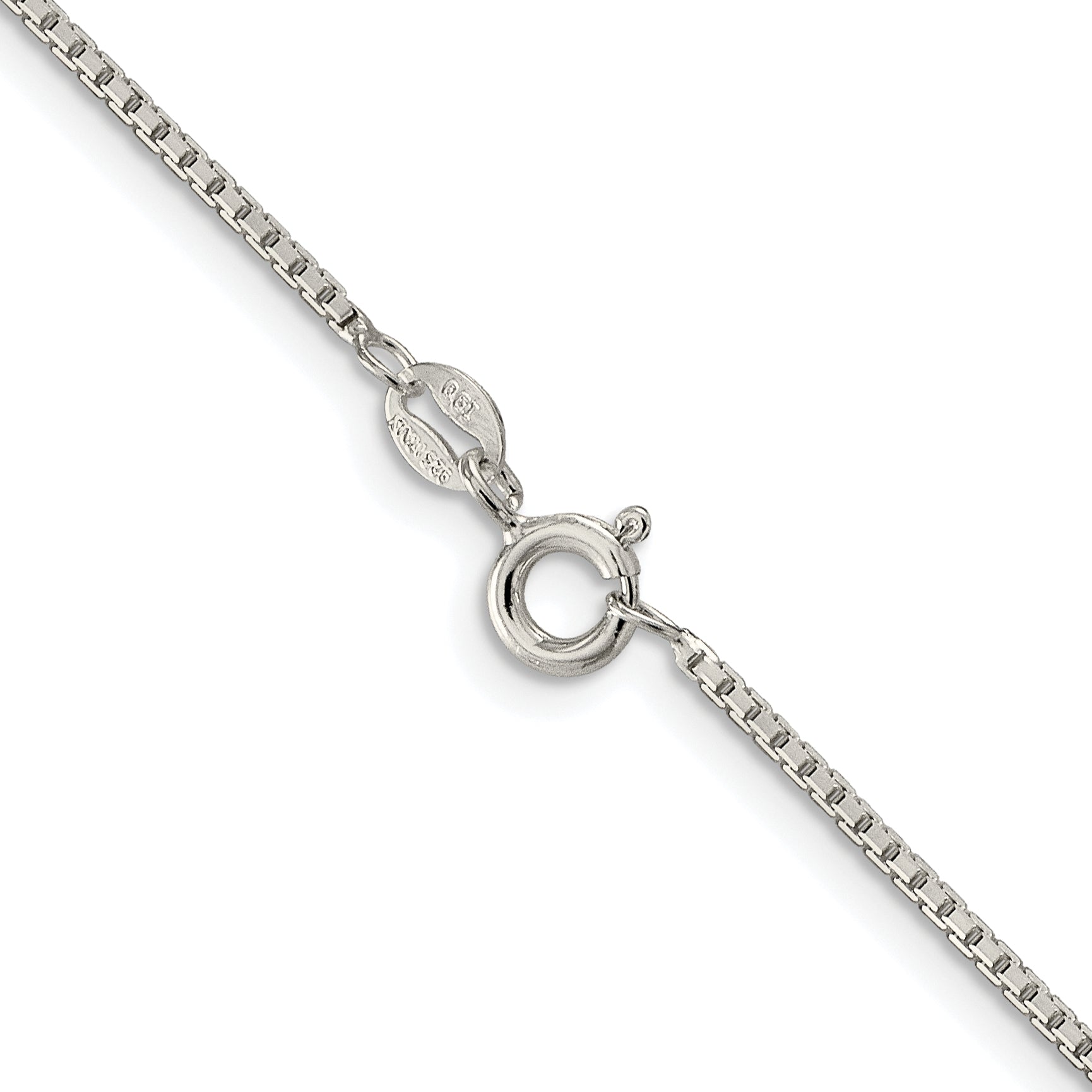 Sterling Silver Rhodium-Plated Box Chain Necklace 1.35mm