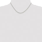 Sterling Silver Rhodium-Plated Box Chain Necklace 1.35mm