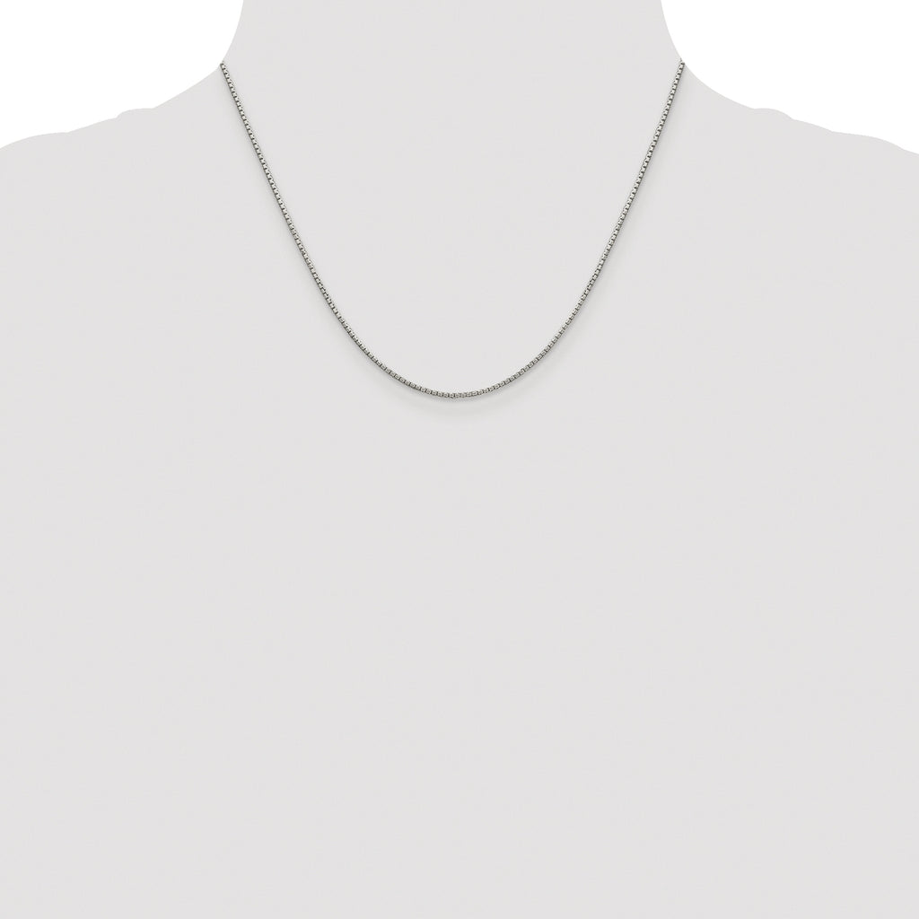 Sterling Silver Rhodium-plated 1.35mm 8 Sided Box Chain