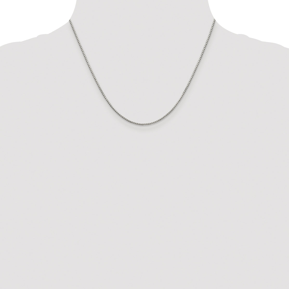 Sterling Silver Rhodium-plated 1.35mm 8 Sided Box Chain