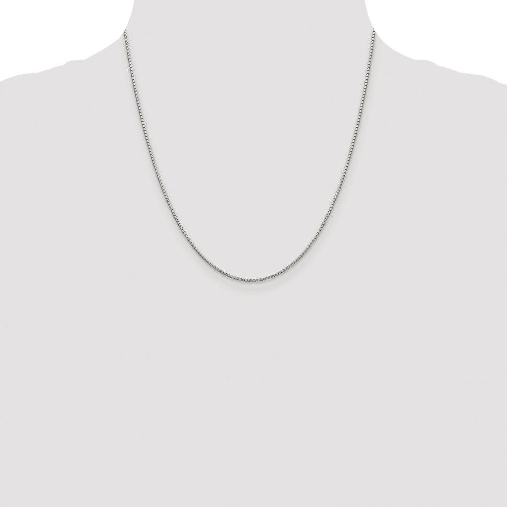 Sterling Silver Rhodium-plated 1.35mm 8 Sided Box Chain
