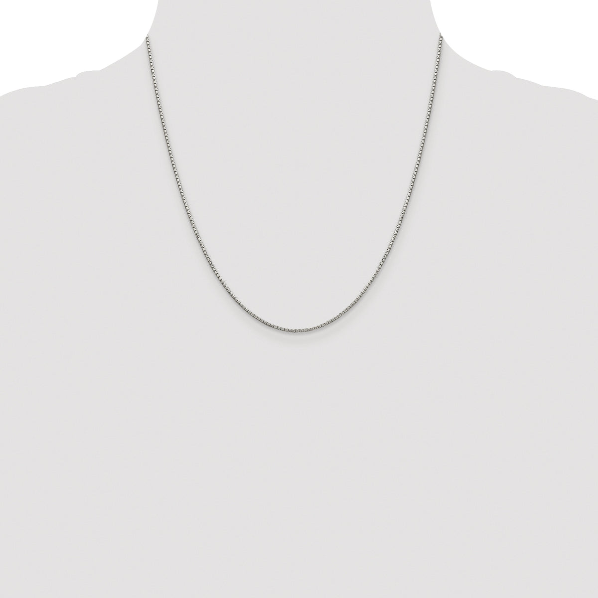 Sterling Silver Rhodium-plated 1.35mm 8 Sided Box Chain