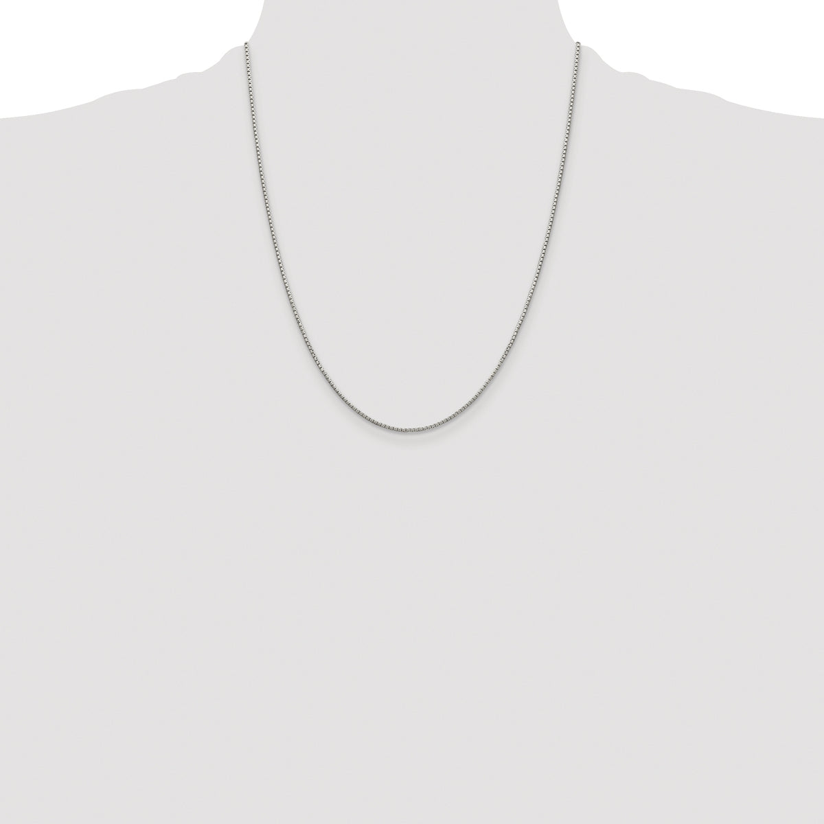 Sterling Silver Rhodium-plated 1.35mm 8 Sided Box Chain