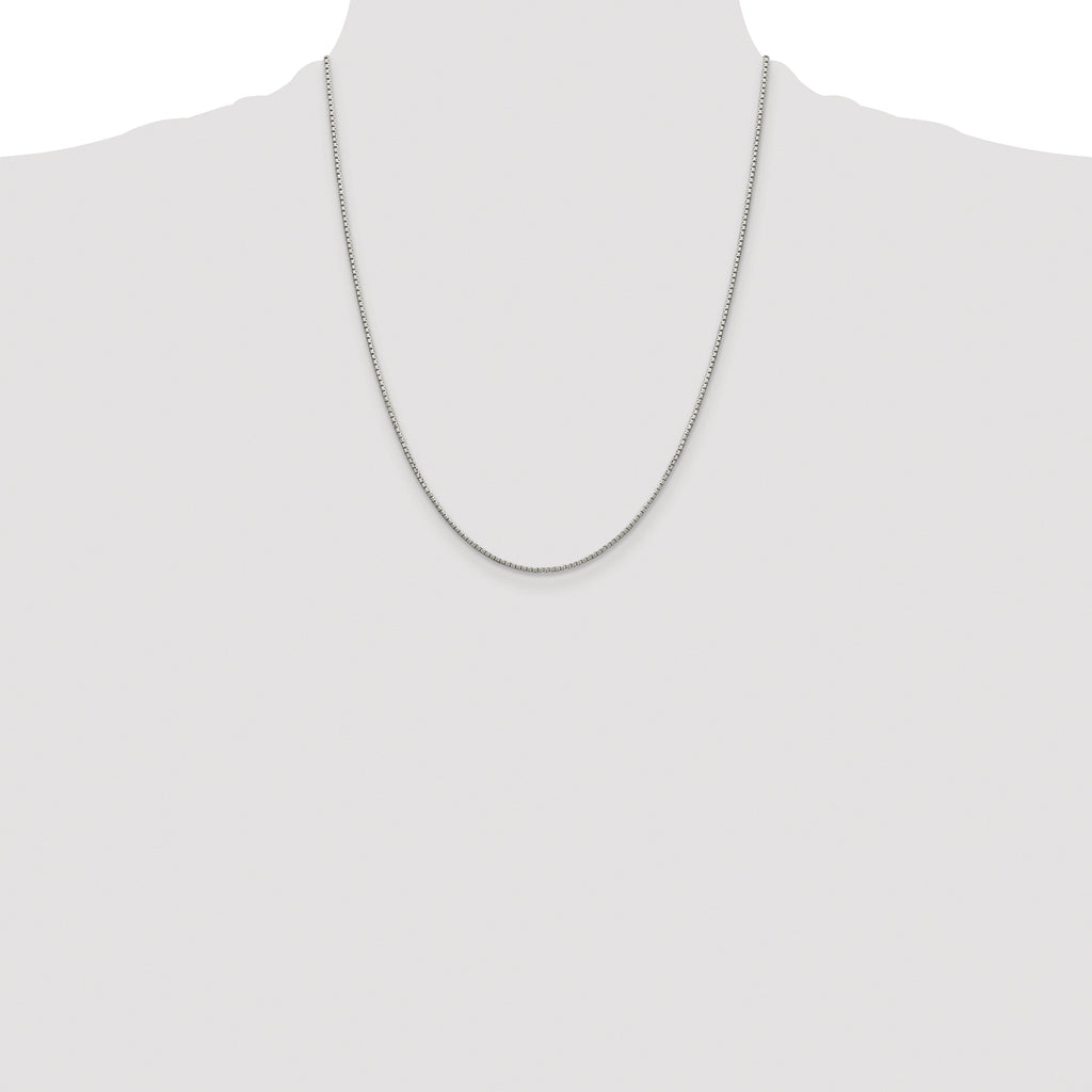 Sterling Silver Rhodium-plated 1.35mm 8 Sided Box Chain