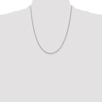 Sterling Silver Rhodium-plated 1.35mm 8 Sided Box Chain