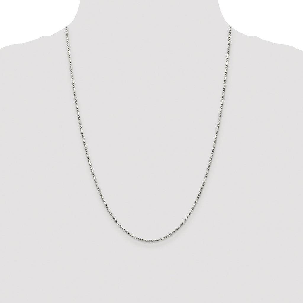 Sterling Silver Rhodium-plated 1.35mm 8 Sided Box Chain