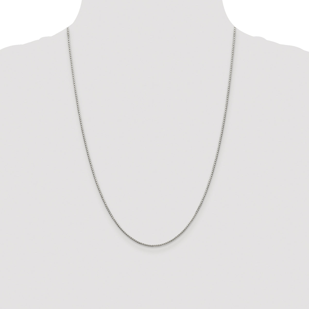 Sterling Silver Rhodium-plated 1.35mm 8 Sided Box Chain