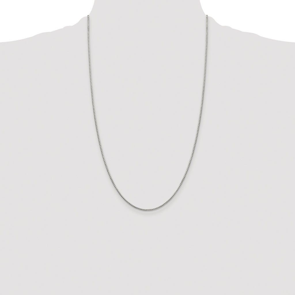 Sterling Silver Rhodium-plated 1.35mm 8 Sided Box Chain