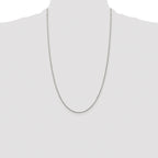 Sterling Silver Rhodium-plated 1.35mm 8 Sided Box Chain