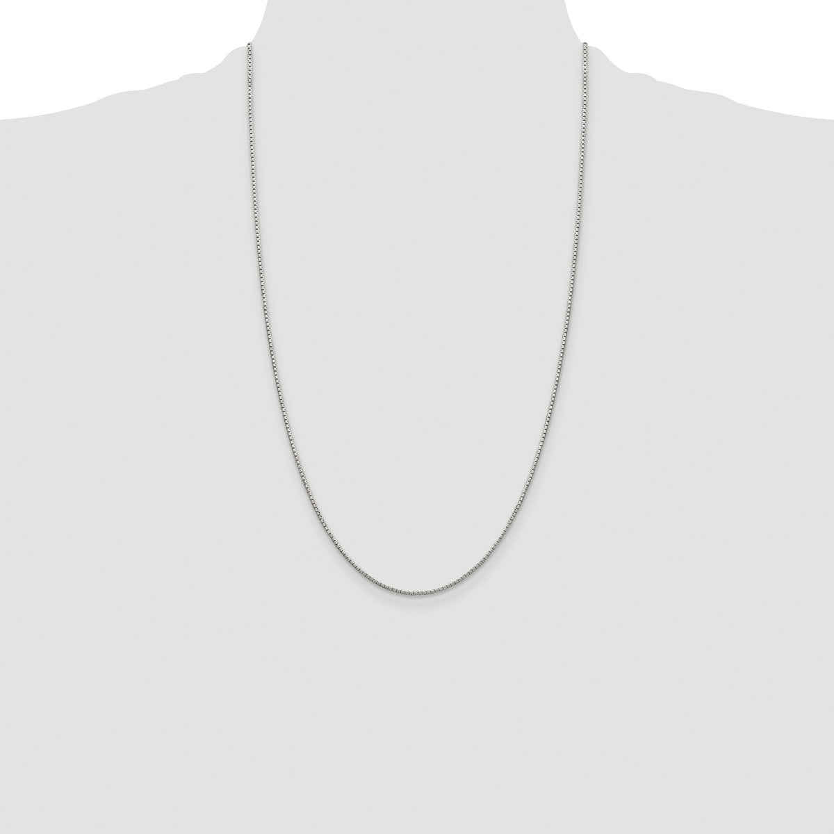 Sterling Silver Rhodium-plated 1.35mm 8 Sided Box Chain
