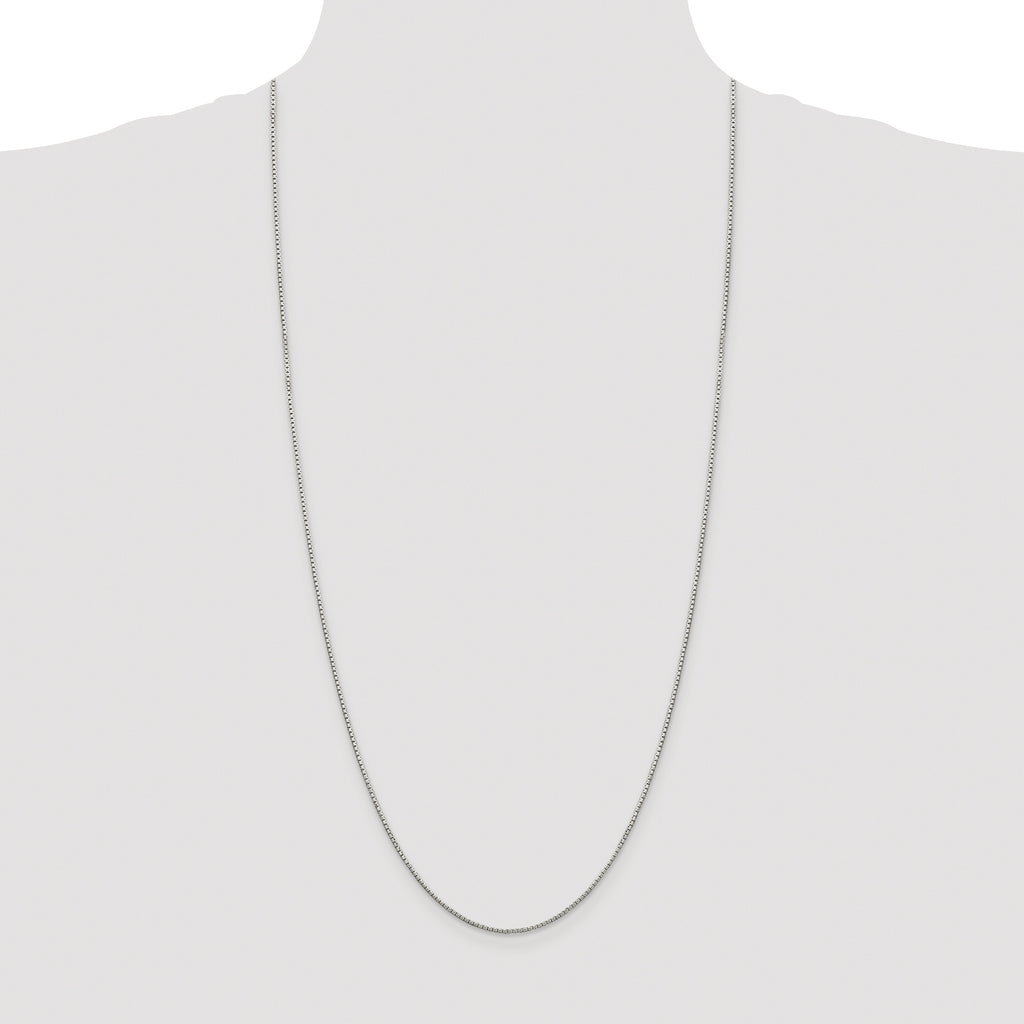 Sterling Silver Rhodium-plated 1.35mm 8 Sided Box Chain