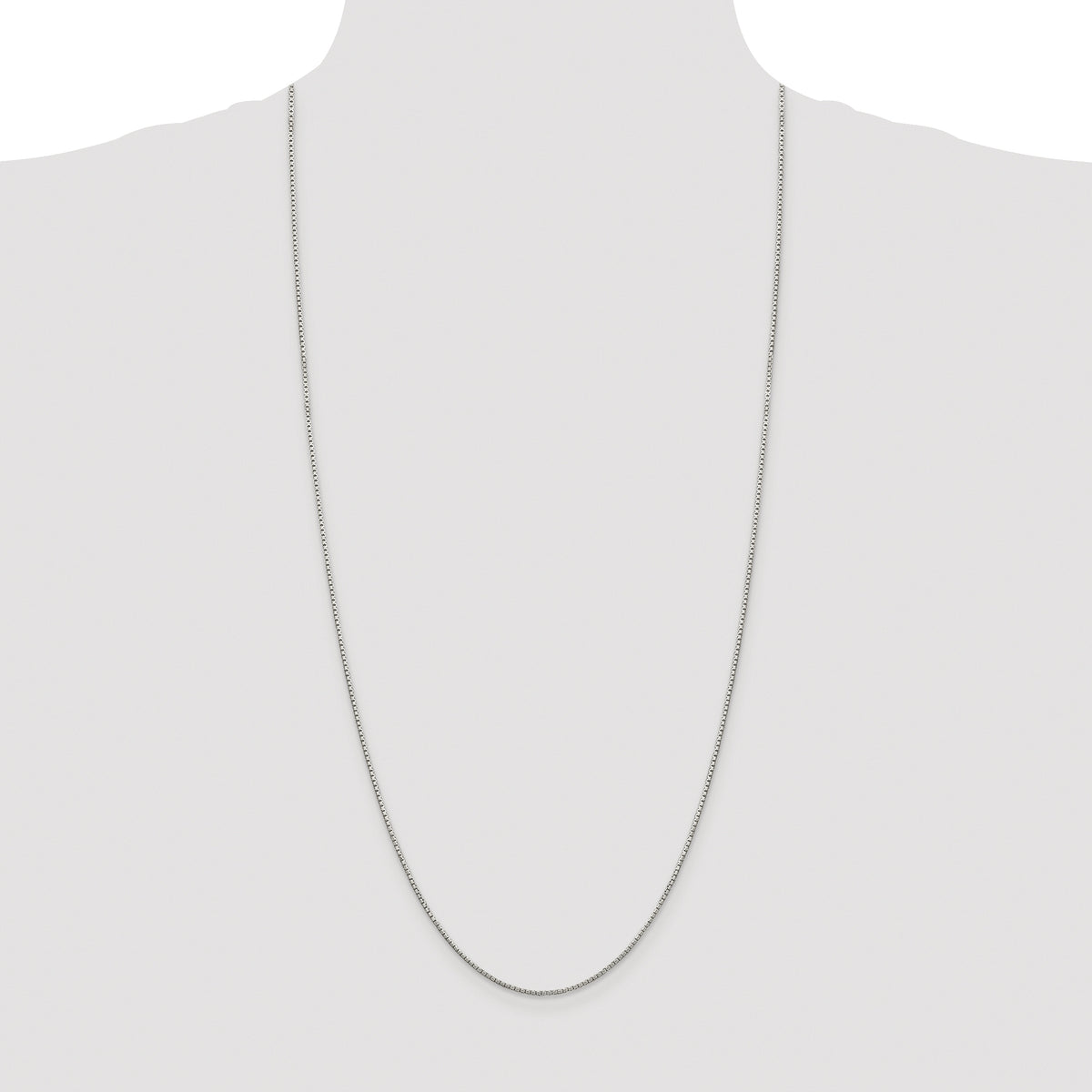 Sterling Silver Rhodium-plated 1.35mm 8 Sided Box Chain
