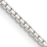 8-Sided Box Chain Necklace in Sterling Silver, 1.35mm, 16–36 Inch