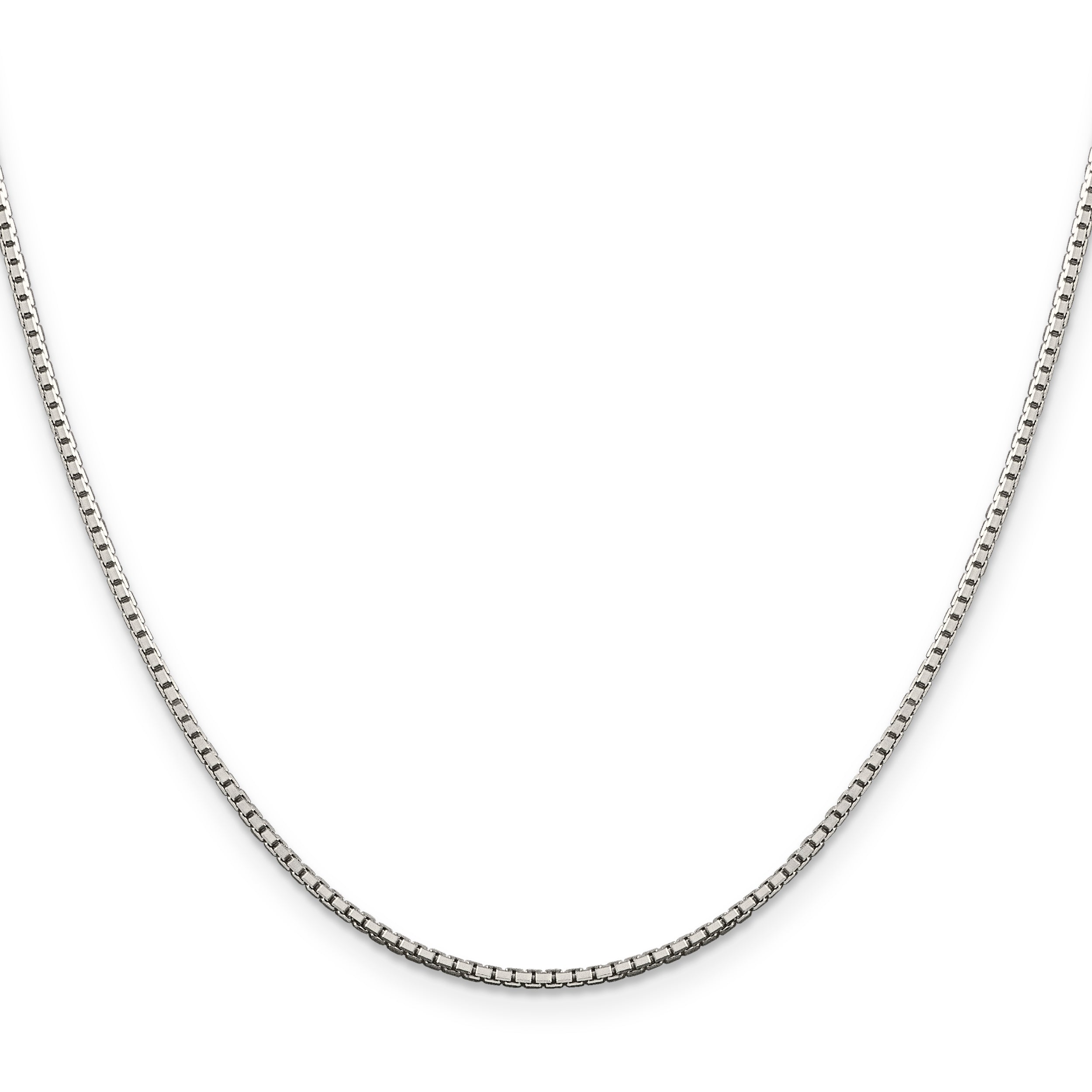 8-Sided Box Chain Necklace in Sterling Silver, 1.5mm Secondary image