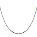 Sterling Silver Rhodium-Plated Box Chain Necklace 1.5mm