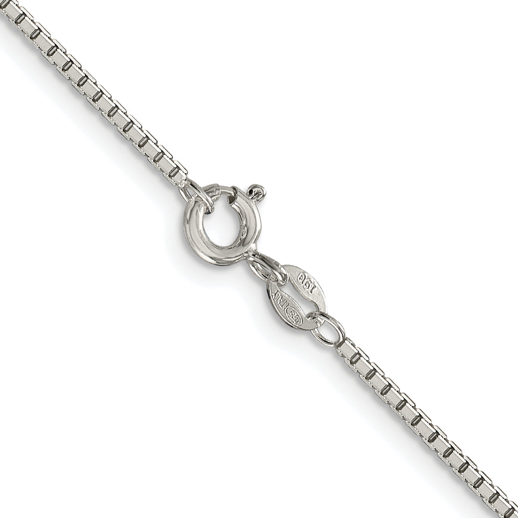 Sterling Silver Rhodium-Plated Box Chain Necklace 1.5mm