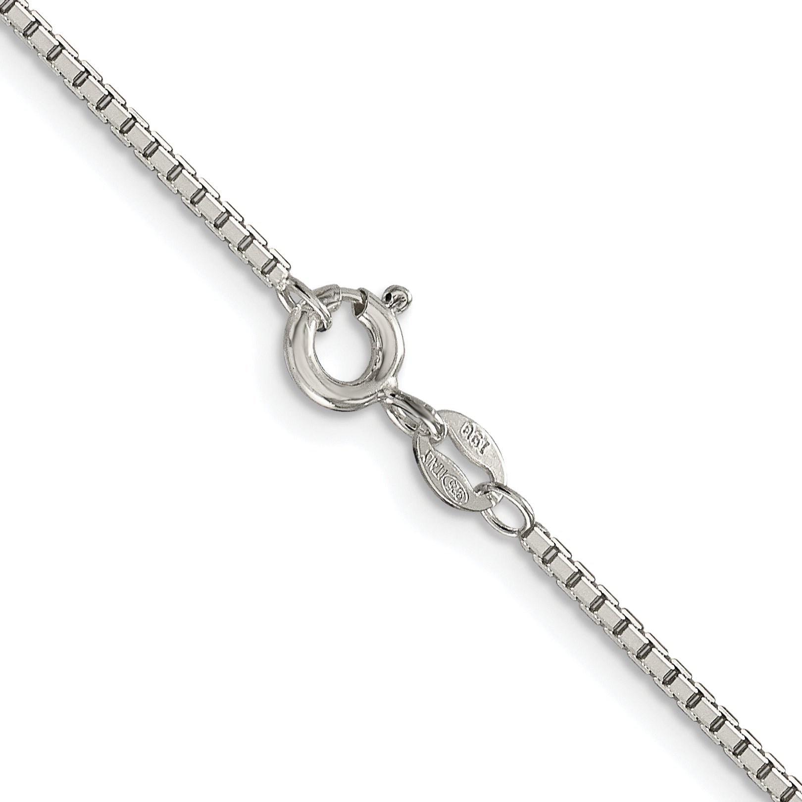 Sterling Silver Rhodium-Plated Box Chain Necklace 1.5mm