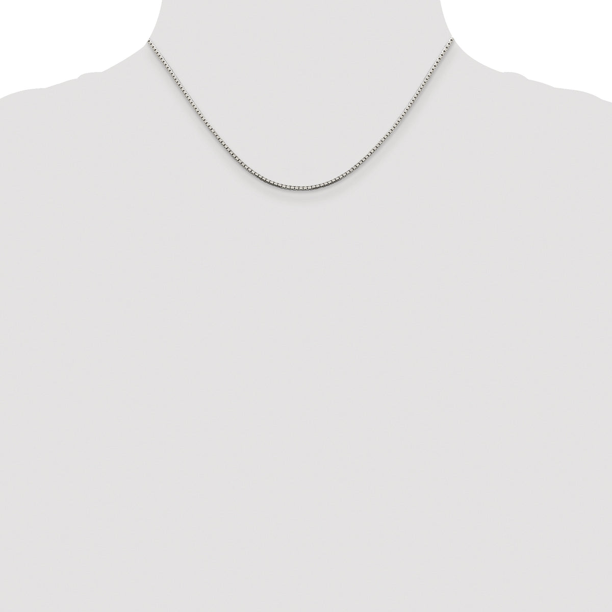 Sterling Silver Rhodium-plated 1.5mm 8 Sided Box Chain
