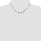 Sterling Silver Rhodium-plated 1.5mm 8 Sided Box Chain