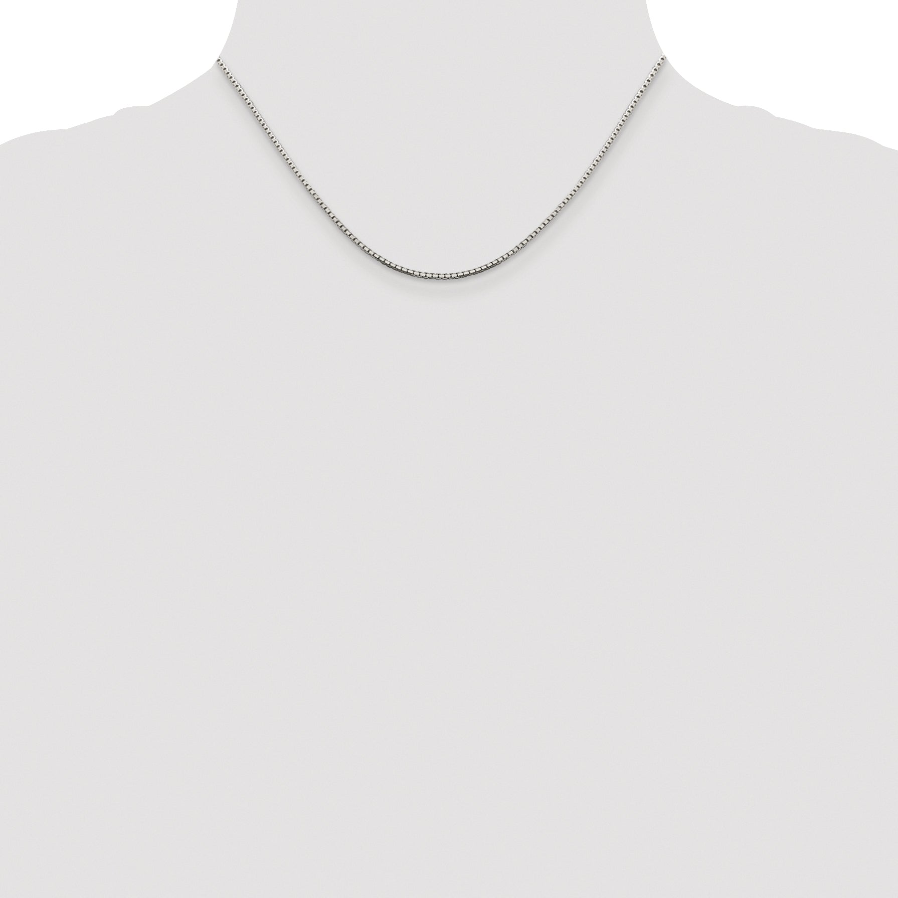 Sterling Silver Rhodium-plated 1.5mm 8 Sided Box Chain