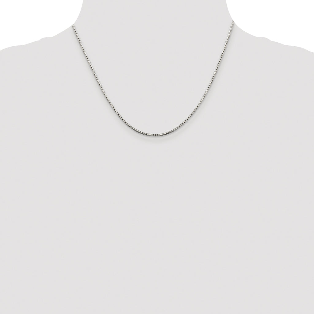 Sterling Silver Rhodium-plated 1.5mm 8 Sided Box Chain