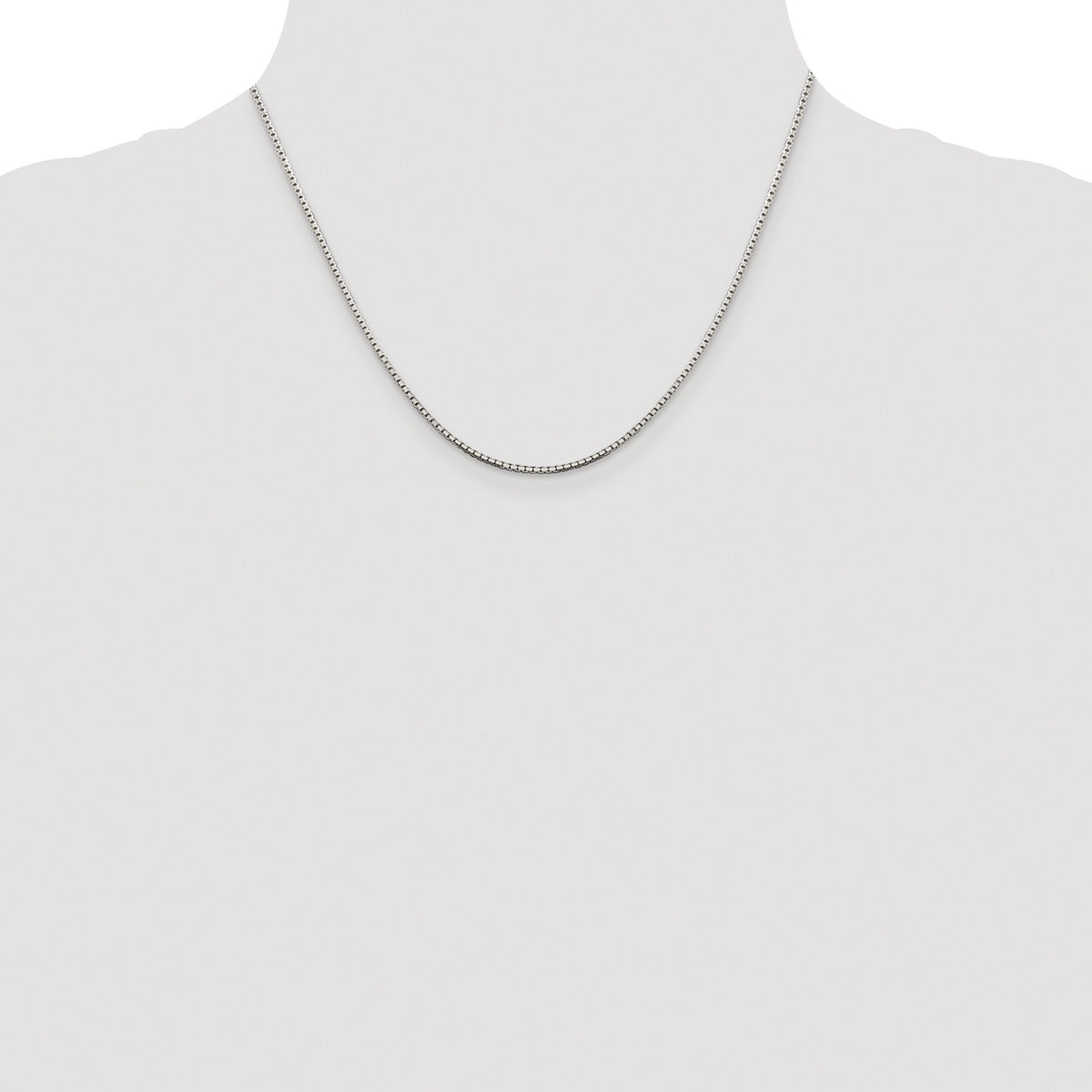 Sterling Silver Rhodium-plated 1.5mm 8 Sided Box Chain