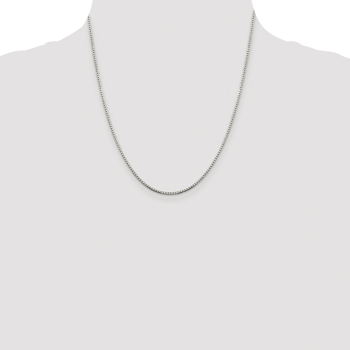 Sterling Silver Rhodium-plated 1.5mm 8 Sided Box Chain