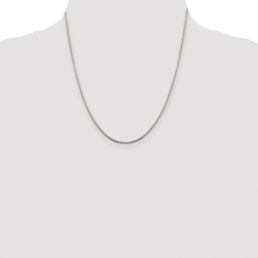Sterling Silver Rhodium-plated 1.5mm 8 Sided Box Chain