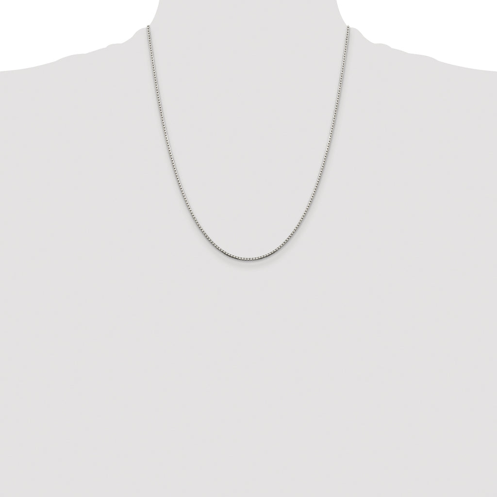 Sterling Silver Rhodium-plated 1.5mm 8 Sided Box Chain