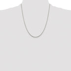 Sterling Silver Rhodium-plated 1.5mm 8 Sided Box Chain