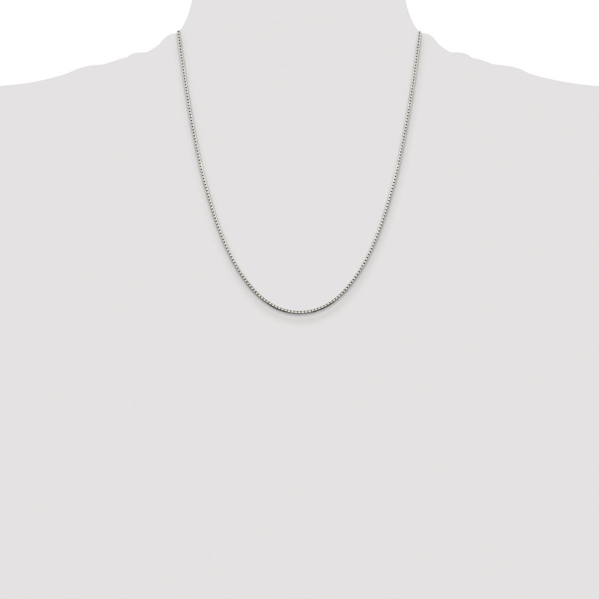Sterling Silver Rhodium-plated 1.5mm 8 Sided Box Chain