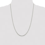Sterling Silver Rhodium-Plated Box Chain Necklace 1.5mm