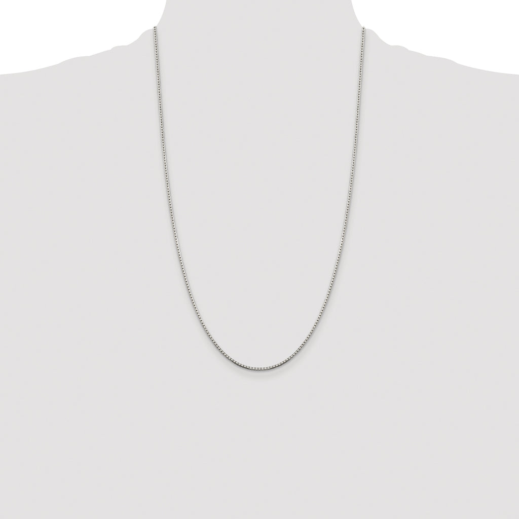 Sterling Silver Rhodium-plated 1.5mm 8 Sided Box Chain