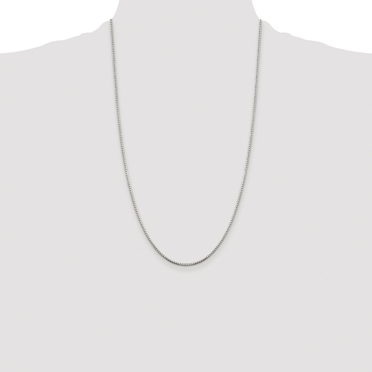 Sterling Silver Rhodium-plated 1.5mm 8 Sided Box Chain