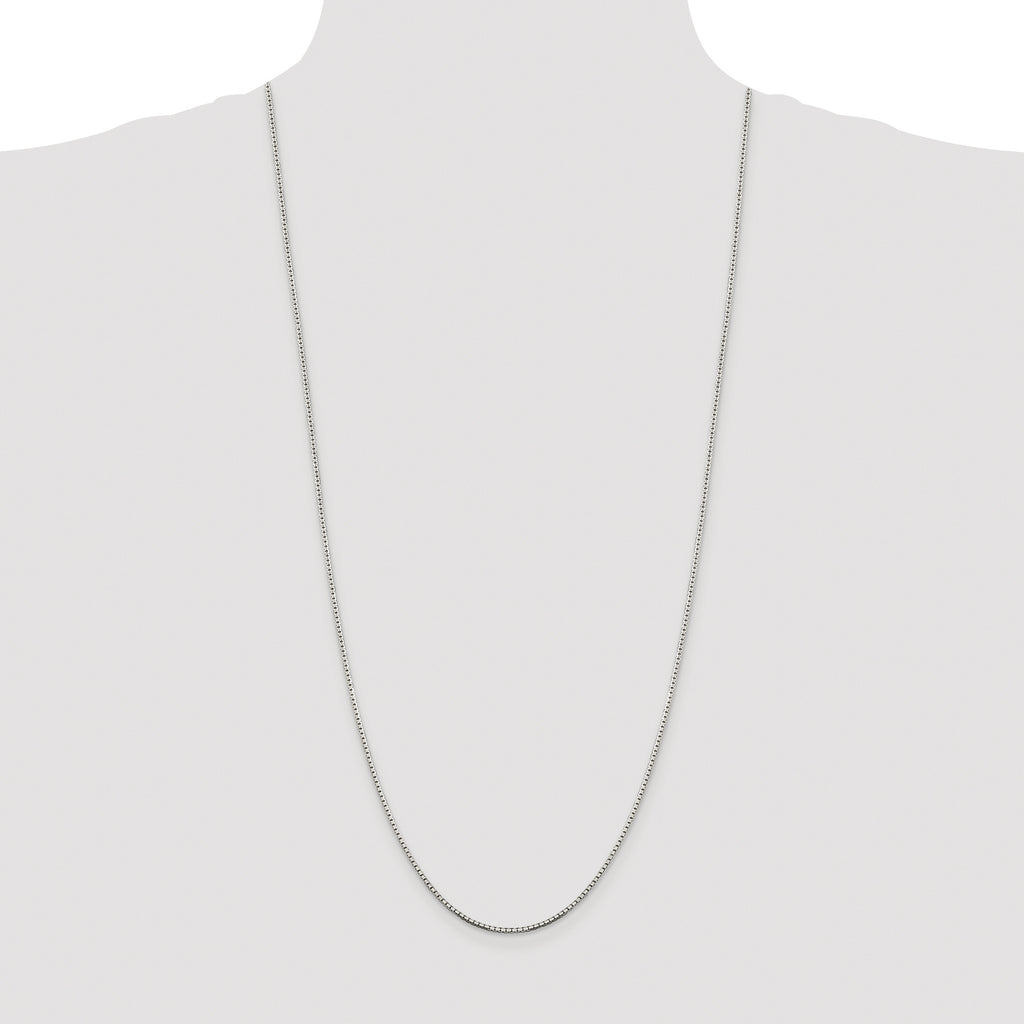 Sterling Silver Rhodium-plated 1.5mm 8 Sided Box Chain