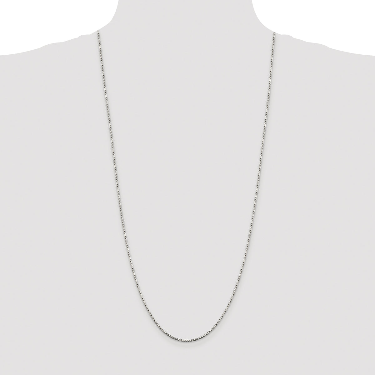 Sterling Silver Rhodium-plated 1.5mm 8 Sided Box Chain