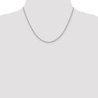 Sterling Silver Rhodium-plated 1.7mm 8 Sided D/C Mirror Box Chain