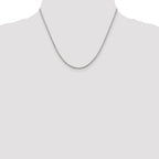 Sterling Silver Rhodium-plated 1.7mm 8 Sided D/C Mirror Box Chain With 2in ext