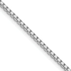 Sterling Silver Rhodium-plated 1.7mm 8 Sided D/C Mirror Box Chain With 2in ext