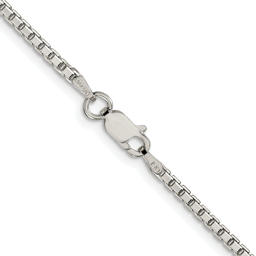 Sterling Silver Rhodium-plated 2mm 8 Sided Box Chain