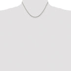 Sterling Silver Rhodium-plated 2mm 8 Sided Box Chain