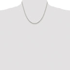 Sterling Silver Rhodium-Plated Box Chain Necklace 2mm