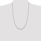 Sterling Silver Rhodium-plated 2mm 8 Sided Box Chain