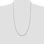 Sterling Silver Rhodium-plated 2mm 8 Sided Box Chain