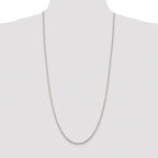 Sterling Silver Rhodium-plated 2mm 8 Sided Box Chain
